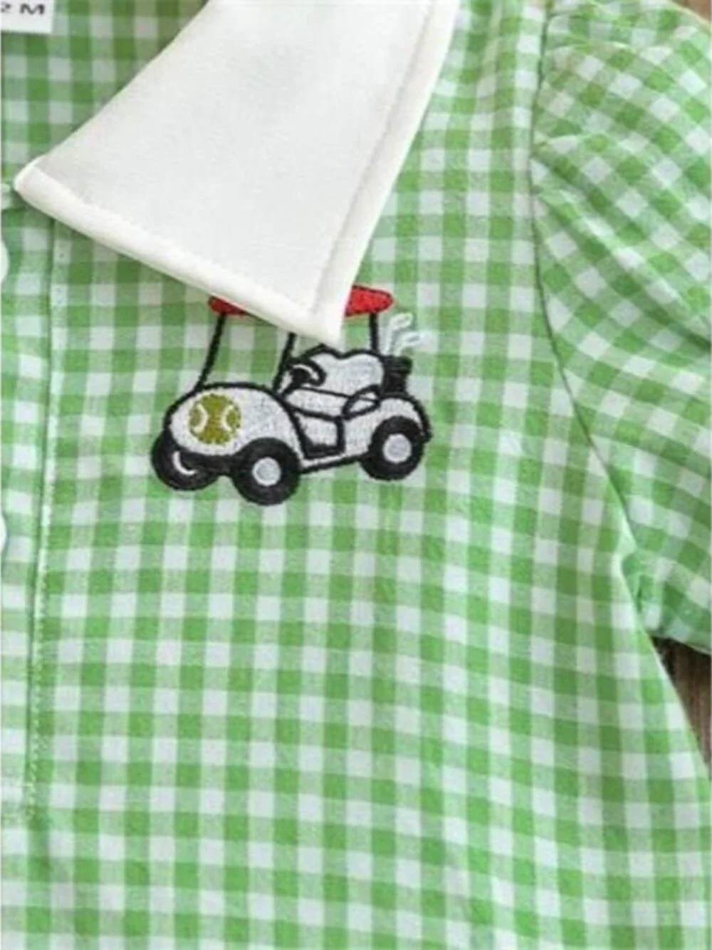Children's Gingham Ruffle Hem Polo Dress
